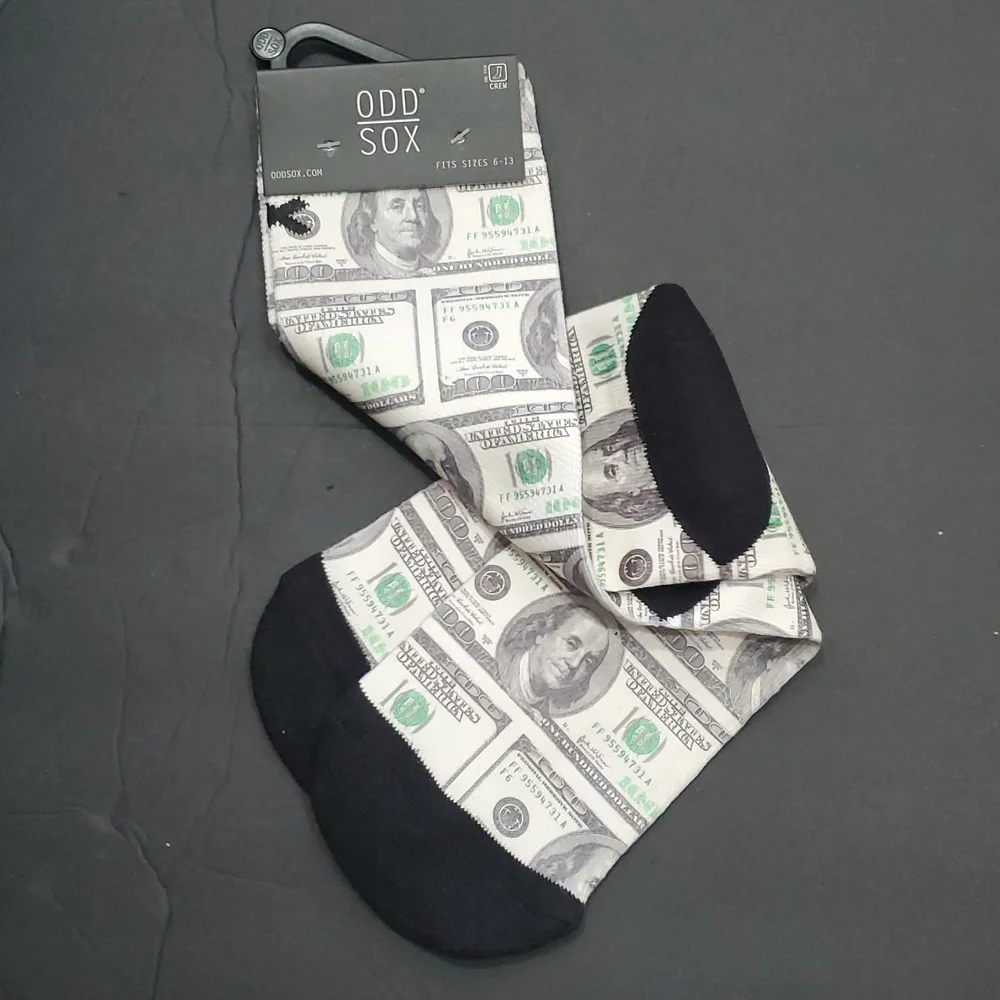 Odd Sox all about the Benjamin's‎ $100 bills gag gift crewsocks fits size 6-13